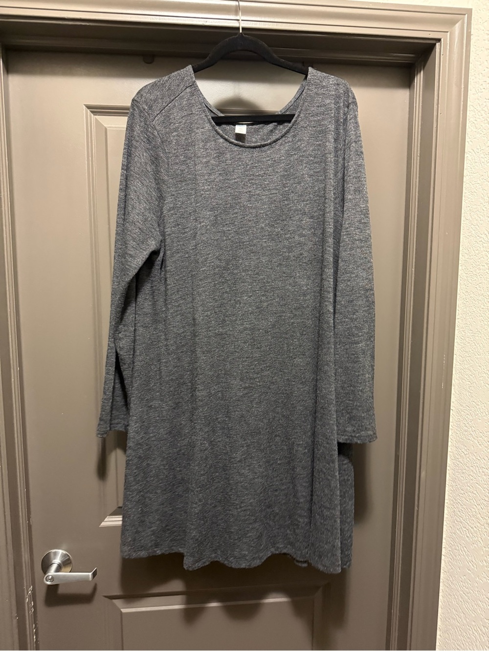 Old Navy Heather Gray Long Sleeve Swing Dress